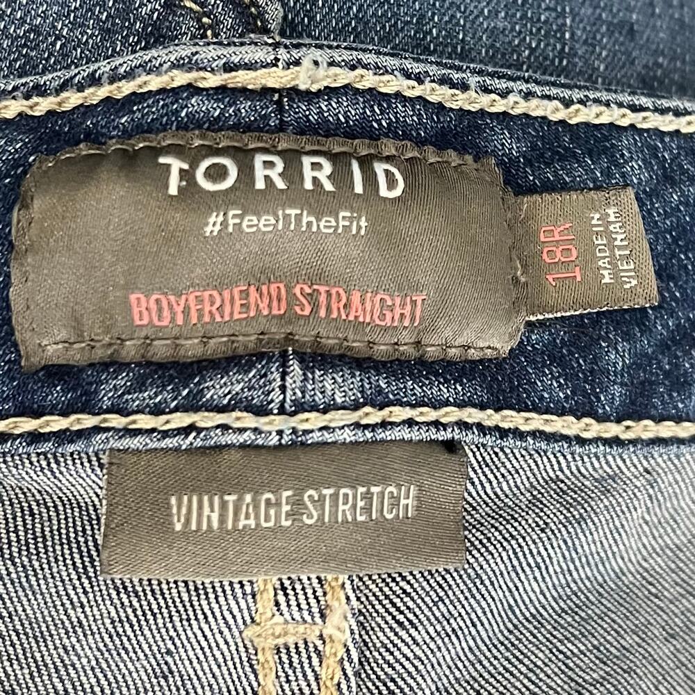 torrid Size 18 Medium Dark Wash Boyfriend Straight Vintage Stretch Mid-Rise Jean - Picture 11 of 13
